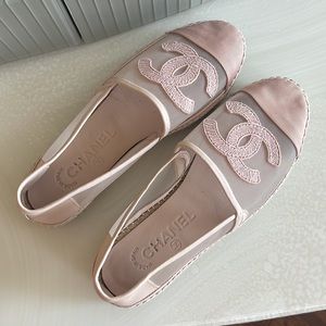 Chanel Mesh Grossgrain Pink Espadrilles — LSC INC